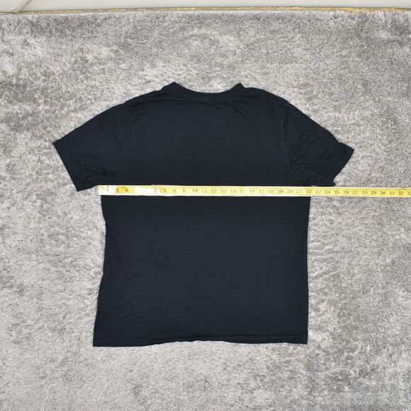 Men Nike Tee T Shirt Crew Neck 100% Cotton XL YOUTH Black Short Sleeve Swoosh - Picture 4 of 8